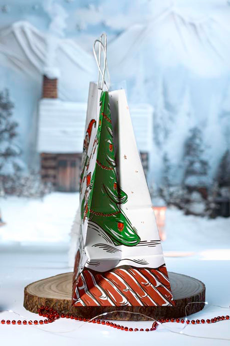 Weihnachtspapiertüte 400x180x390 mm Weihnachtsmann und Elf