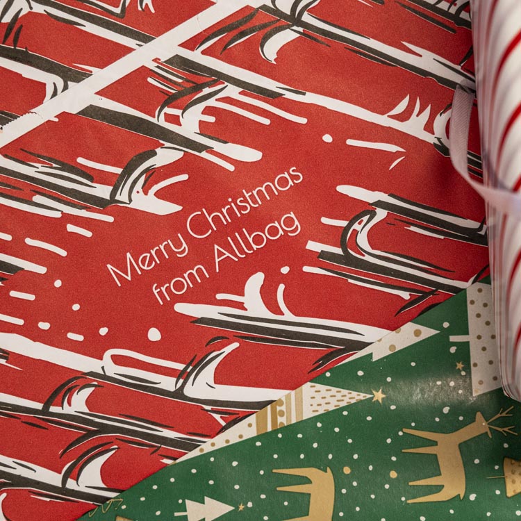 Weihnachtspapiertüte 400x180x390 mm Weihnachtsmann und Elf