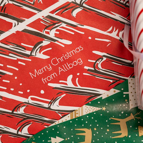 Weihnachtspapiertüte 400x180x390 mm Weihnachtsmann und Elf