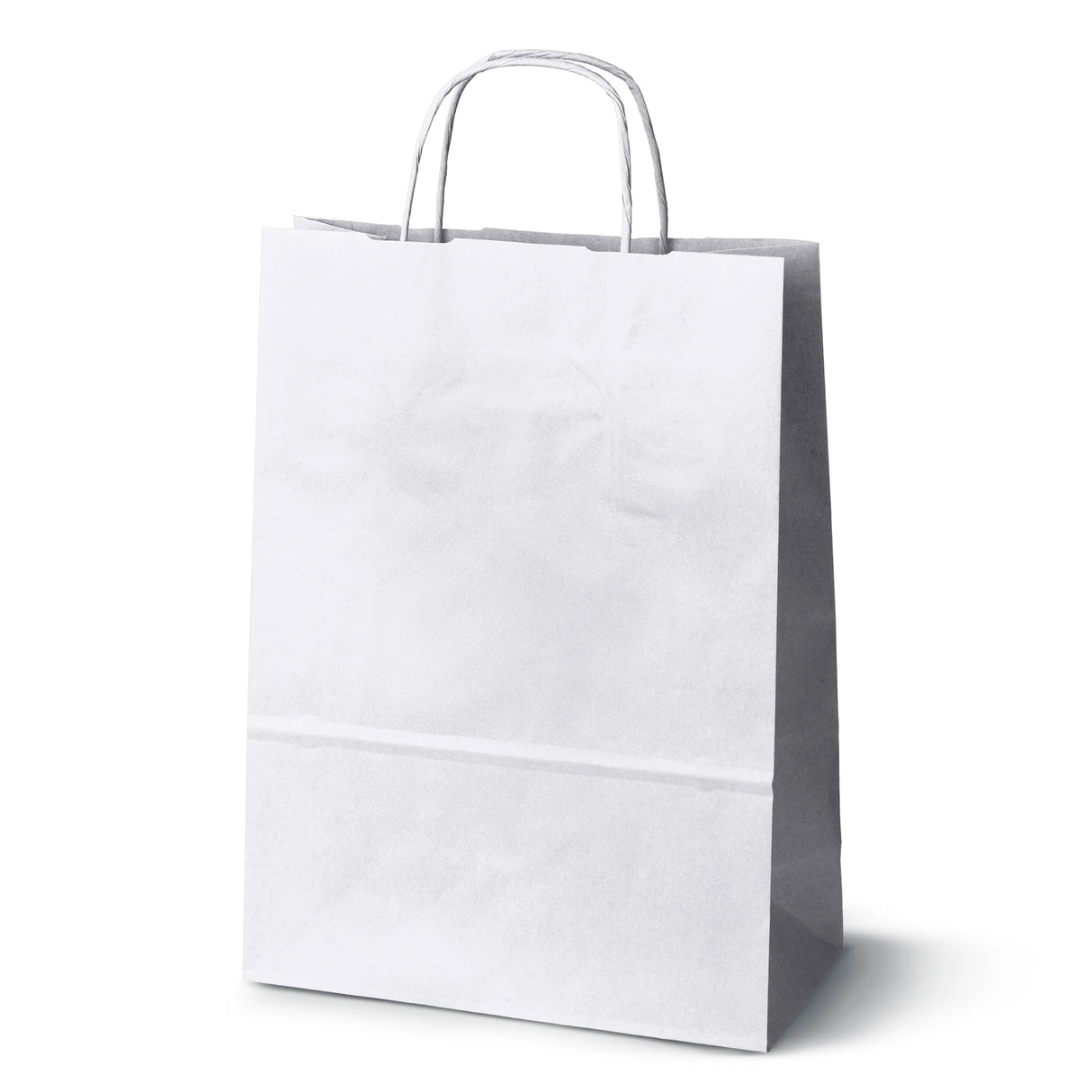 Papiertüte mit gedrehtem Griff 240x100x360mm Weiß