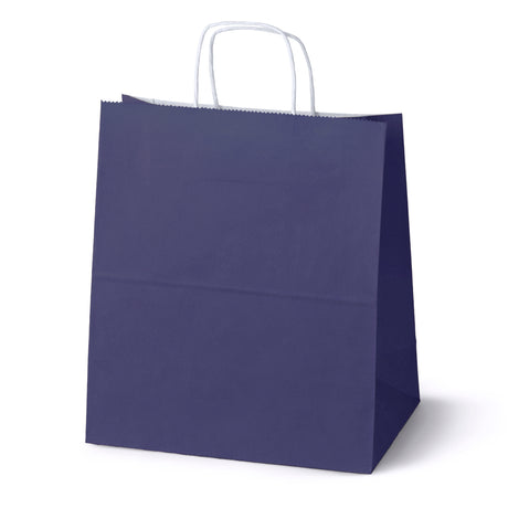 Papiertüte mit gedrehtem Griff 300x170x340mm Marineblau Weiß