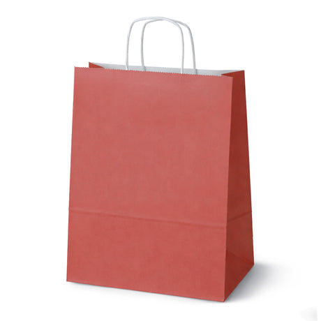 Papiertüte mit gedrehtem Griff 300x170x425mm Rot Weiß