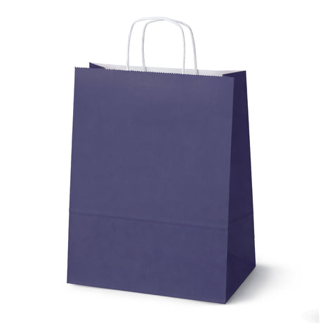 Papiertüte mit gedrehtem Griff 305x170x425mm Marineblau Weiß