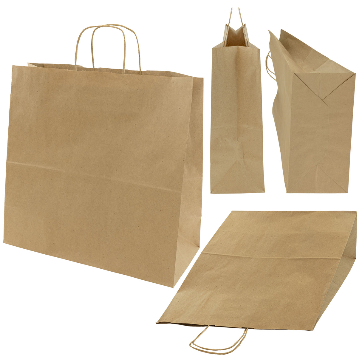 Papiertüte mit gedrehtem Griff 400x180x390mm Braun
