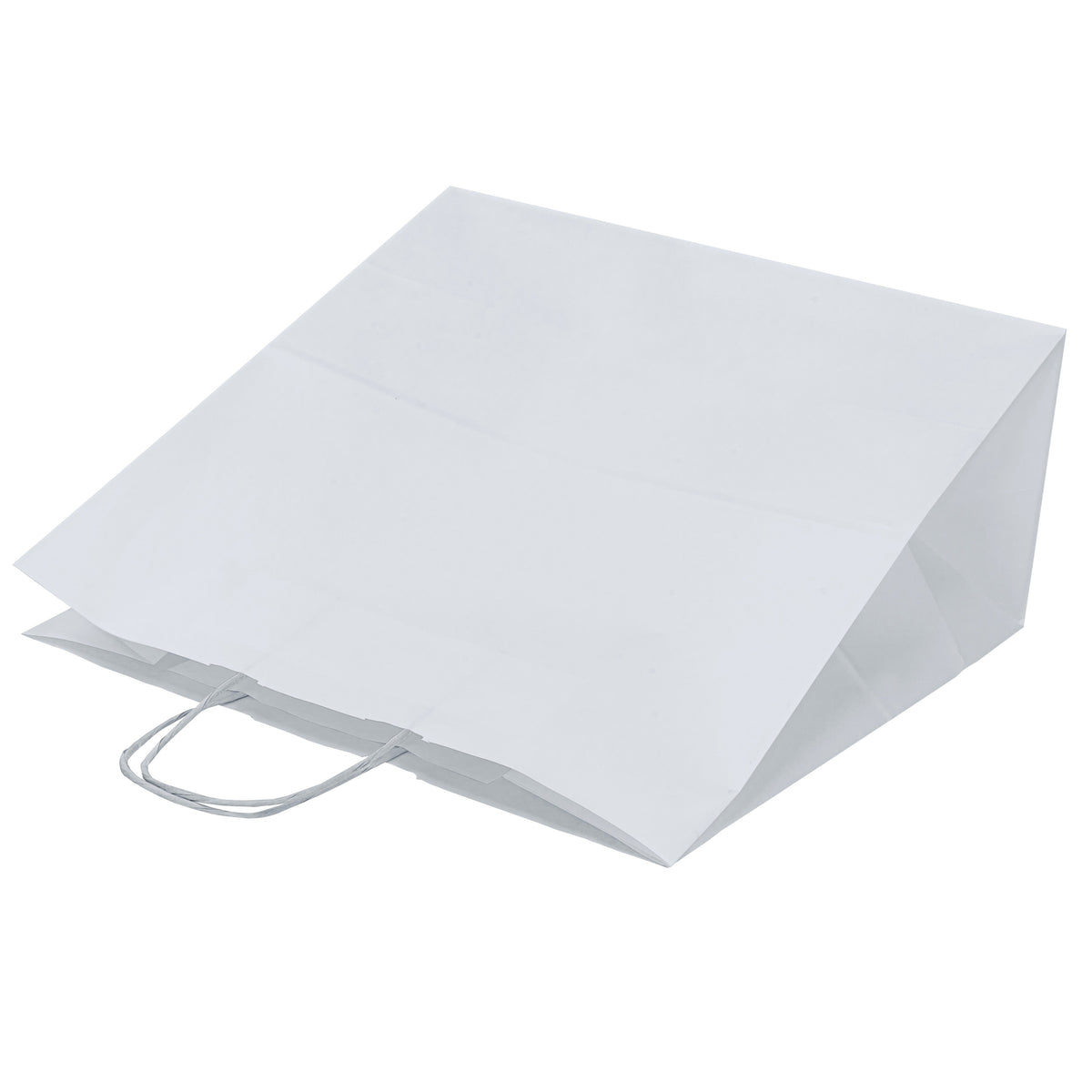Papiertüte mit gedrehtem Tragegriff, 400 × 180 × 390 mm – Weiß