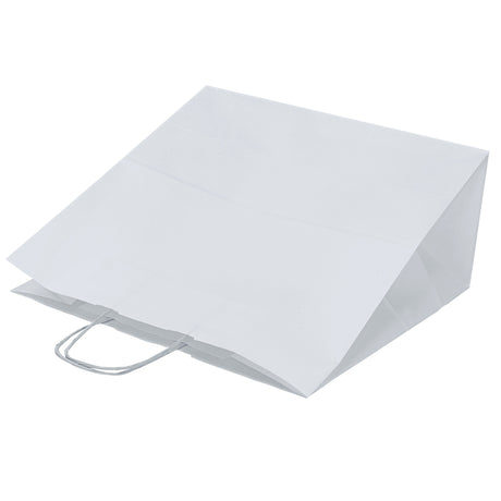 Papiertüte mit gedrehtem Tragegriff, 400 × 180 × 390 mm – Weiß