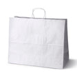 Papiertüte mit gedrehtem Tragegriff, 500 × 180 × 390 mm – Weiß