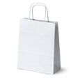 Papiertüte mit gedrehtem Griff 180x80x225mm Weiß