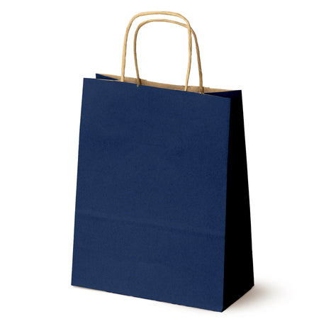 Papiertüte mit gedrehtem Griff 180x80x225mm Marineblau