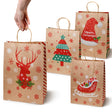 Torba papierowa świąteczna 260x120x330mm Renifer Choinka Sanie Czapka 4szt.