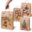 Torba papierowa świąteczna 150x80x210mm Skarpeta Choinka Dzwonek Prezenty 4szt.