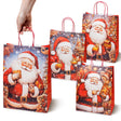 Weihnachts-Papiertragetasche 21+11x27 cm, Weihnachtsmann, 4 Stück