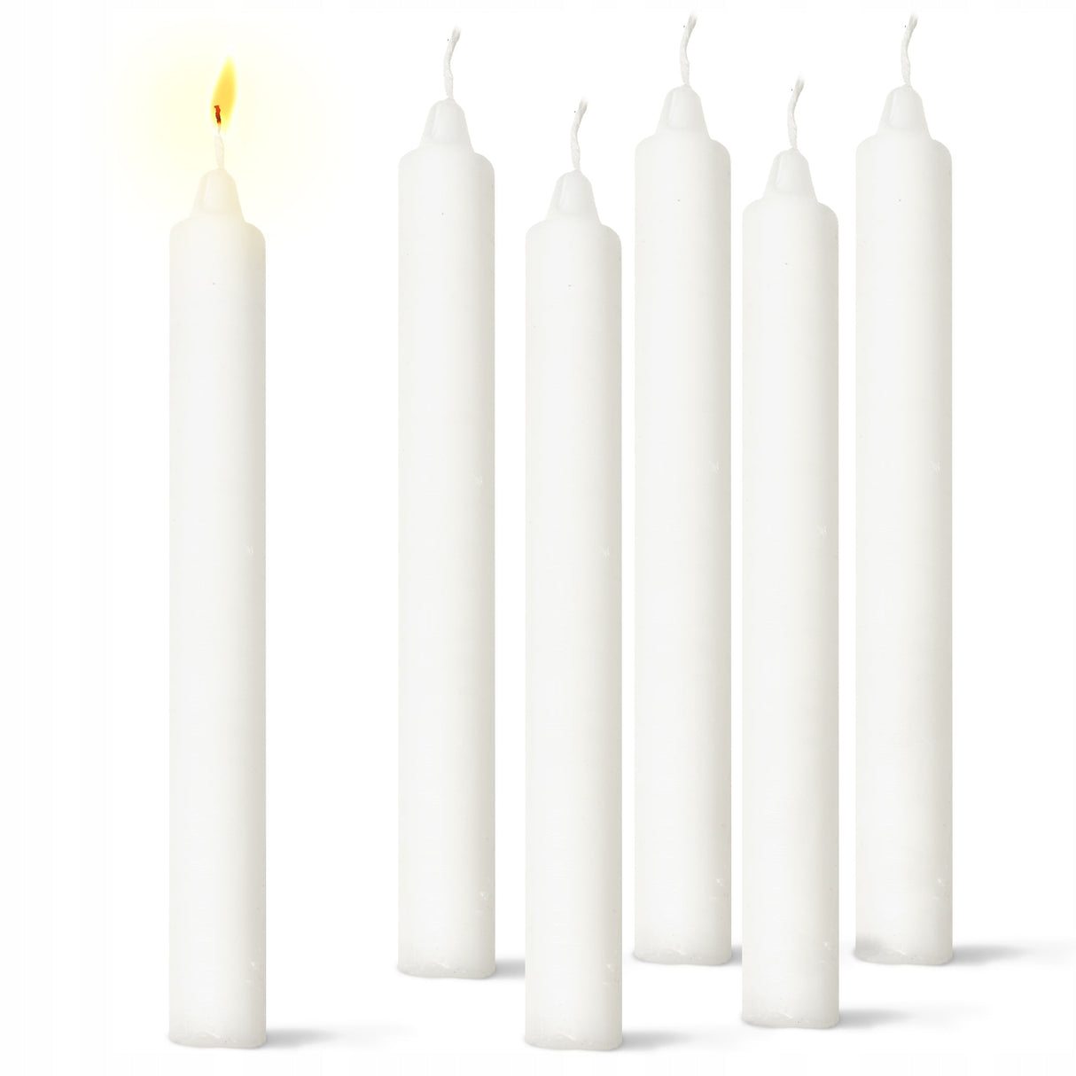 Traditionelle weiße Tischkerze, 30 Stück.