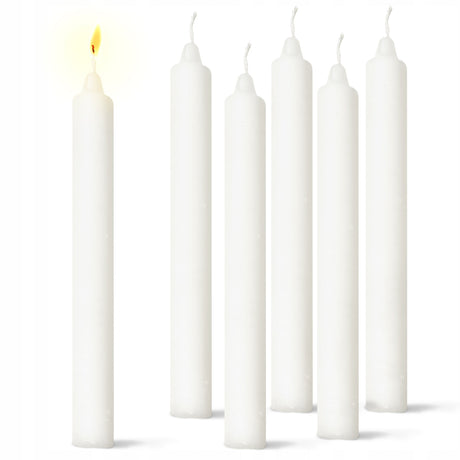 Traditionelle weiße Tischkerze, 30 Stück.