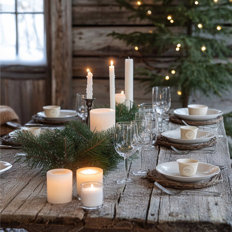 Traditionelle weiße Tischkerze, 30 Stück.