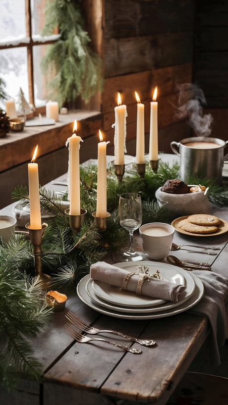 Traditionelle weiße Tischkerze, 30 Stück.