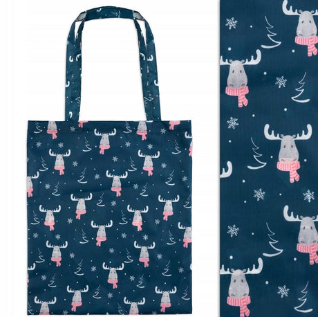 Weihnachts-Stofftasche 42x38 cm, Rentiere