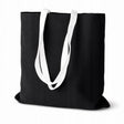 Baumwolltasche 380x420mm Schwarz Henkel: Weiß 70 cm