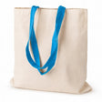 Baumwolltasche 38 x 42 cm, Henkel 70 cm, 265 g/m², natur, Henkel hellblau