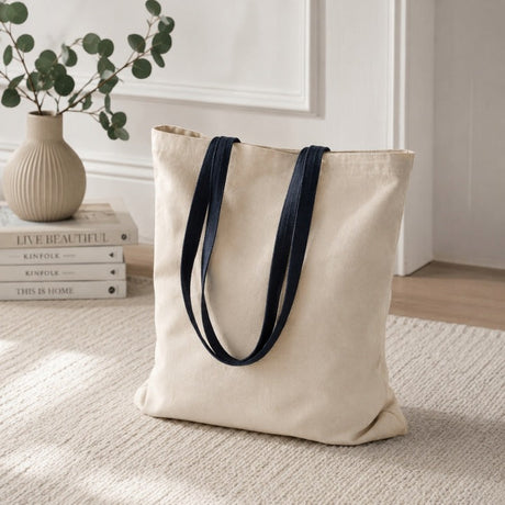 Baumwolltasche 380x420mm Ecru Jeans-Henkel: 70cm