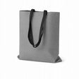 Baumwolltasche 380x420mm Grau Schwarzer Henkel: 70cm