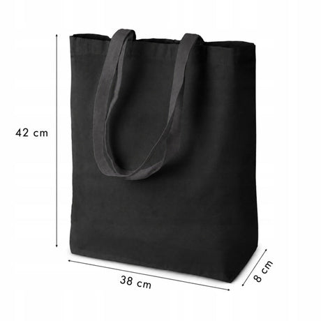 Baumwolltasche 380x80x420mm Schwarz, Henkellänge: 70cm