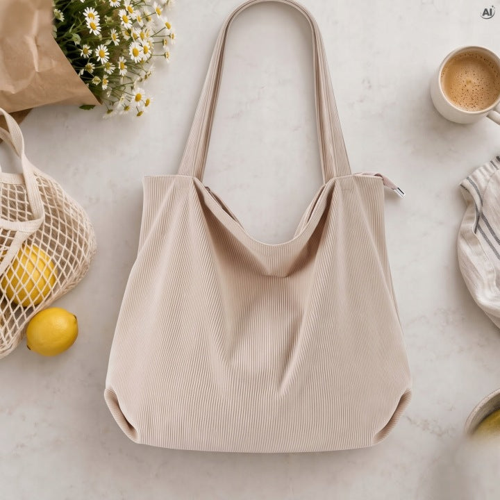 Cord-Tasche 450 x 100 x 350 mm beige