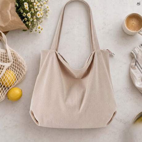 Cord-Tasche 450 x 100 x 350 mm beige
