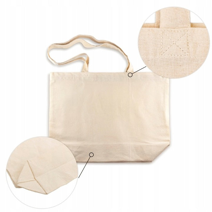 Baumwolltasche 51 x 15 x 38 cm, Henkel 70 cm, 220 g/m², natur