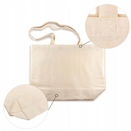 Baumwolltasche 51 x 15 x 38 cm, Henkel 70 cm, 220 g/m², natur