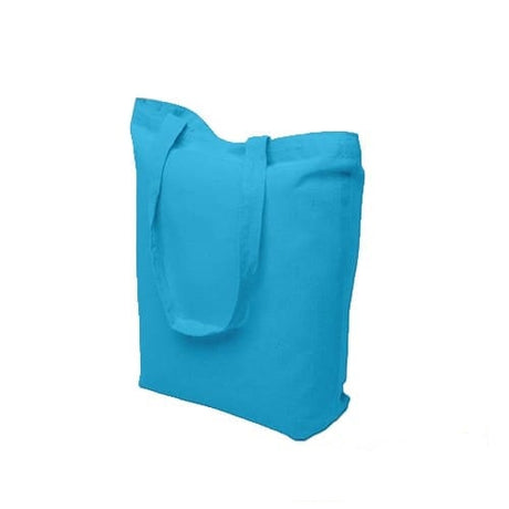 Baumwolltasche 38x42 cm hellblau mit langem Henkel