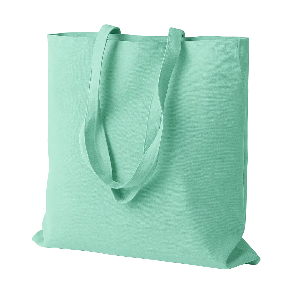 Baumwolltasche 38 x 42 cm, Henkel 70 cm, 145 g/m², mint