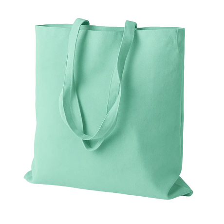 Baumwolltasche 38 x 42 cm, Henkel 70 cm, 145 g/m², mint
