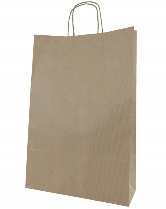 Papiertüte mit gedrehtem Griff 330x120x500 mm Braun