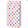 Papiertüte in Klappform, 130 x 80 x 235 mm bunte Punkte - 25 Stück