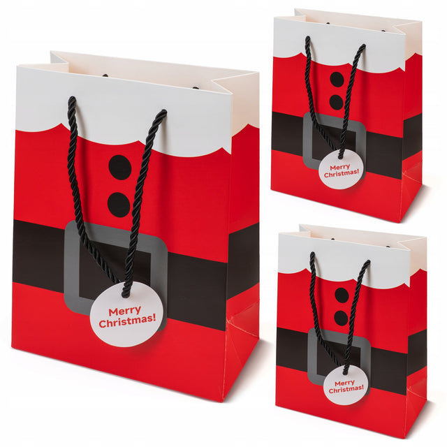 Papiertüte mit Weihnachtsmann-Motiv, 3 Stück