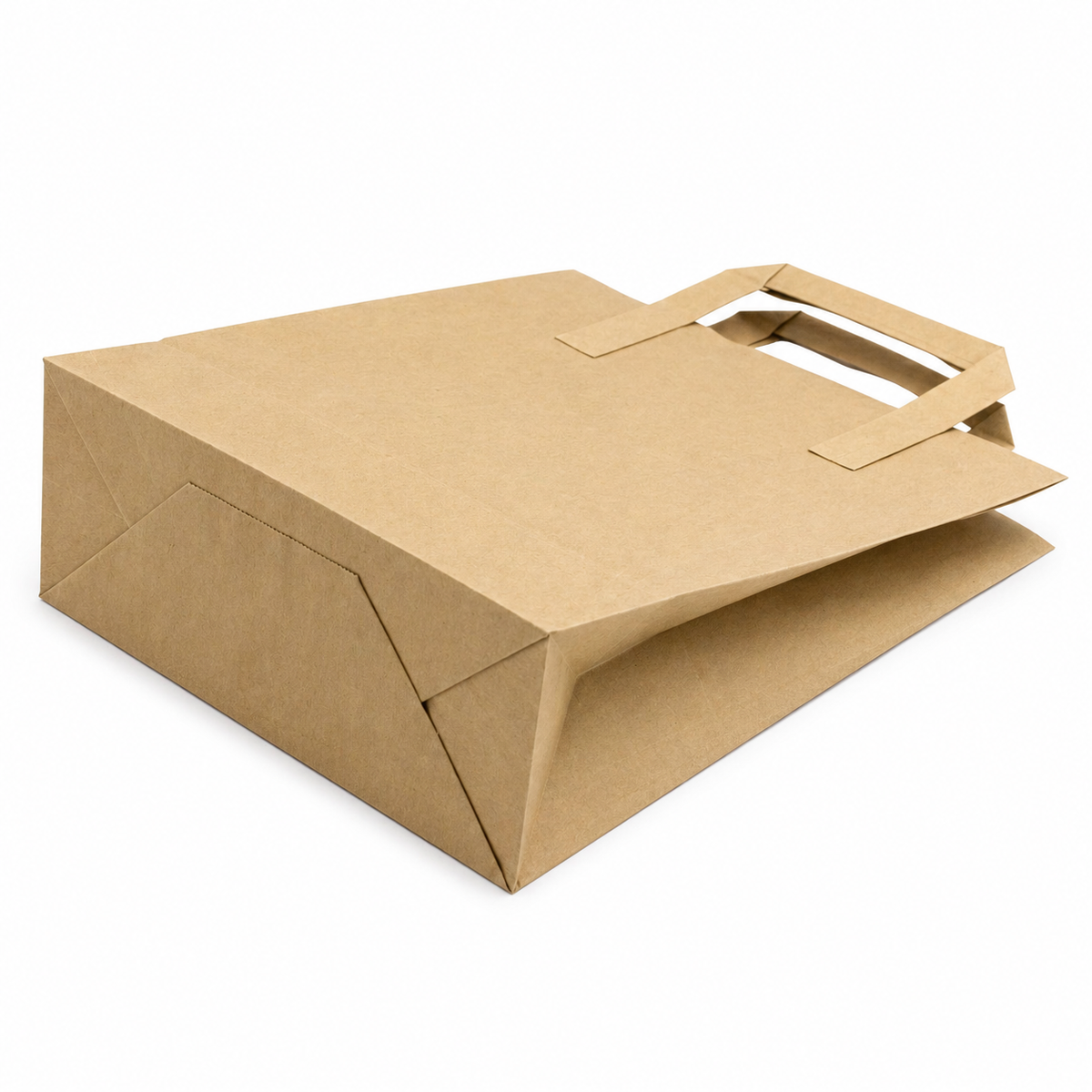 Papiertragetasche mit Flachhenkel 18+9x22 cm, 70 g/m², braun