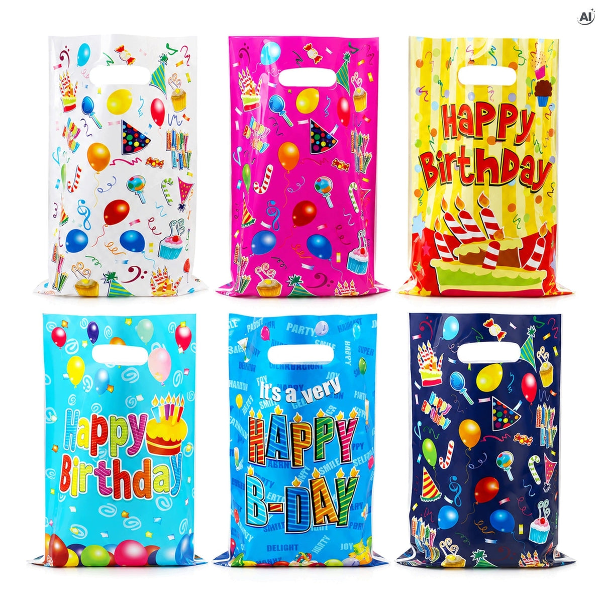 Plastiktüten 160 x 250 mm Happy Birthday 30 Stück