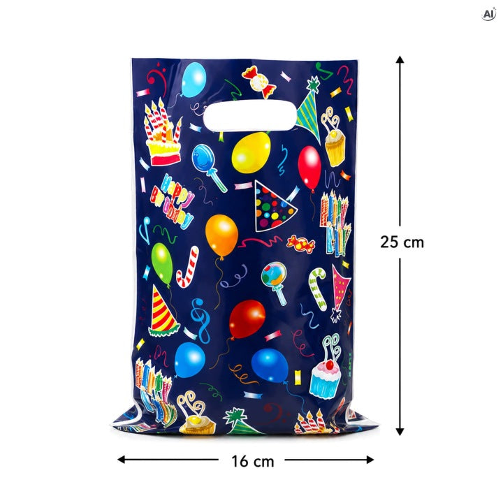 Plastiktüten 160 x 250 mm Happy Birthday 30 Stück