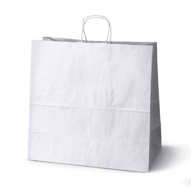 Papiertüte mit gedrehtem Griff 450x170x480mm Weiß