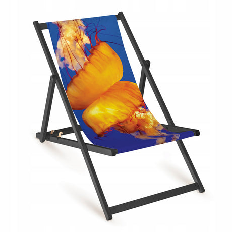 Holz-Liegestühle Meduza mit schwarzem Gestell