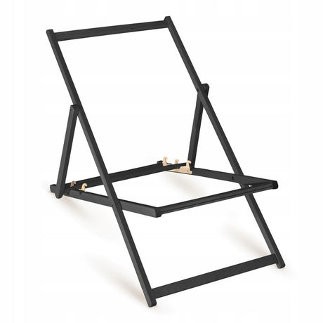 Holz-Liegestuhl "Holiday Vibes" mit schwarzem Gestell