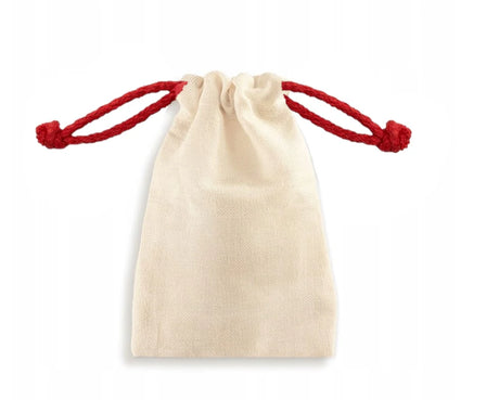 Baumwollsack Ecru Roten Schnur 25x40cm 145g