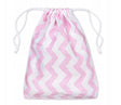 Baumwollsack weiß und rosa Zickzack 15x35cm 145g
