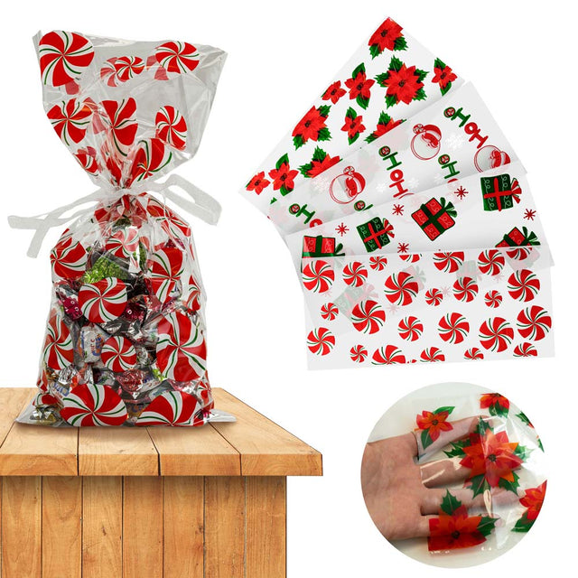 Weihnachts-Cellophanbeutel LOLLIPOPS 125x275mm 10 St.