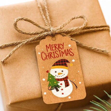 Tischkarten für Geschenke Schneemann-Weihnachtsbaum-Gnom 50 Stück