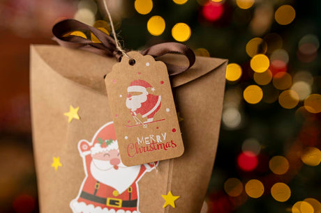 50 braune und rote Geschenkanhänger