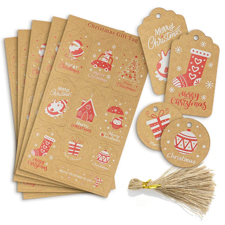 50 braune und rote Geschenkanhänger