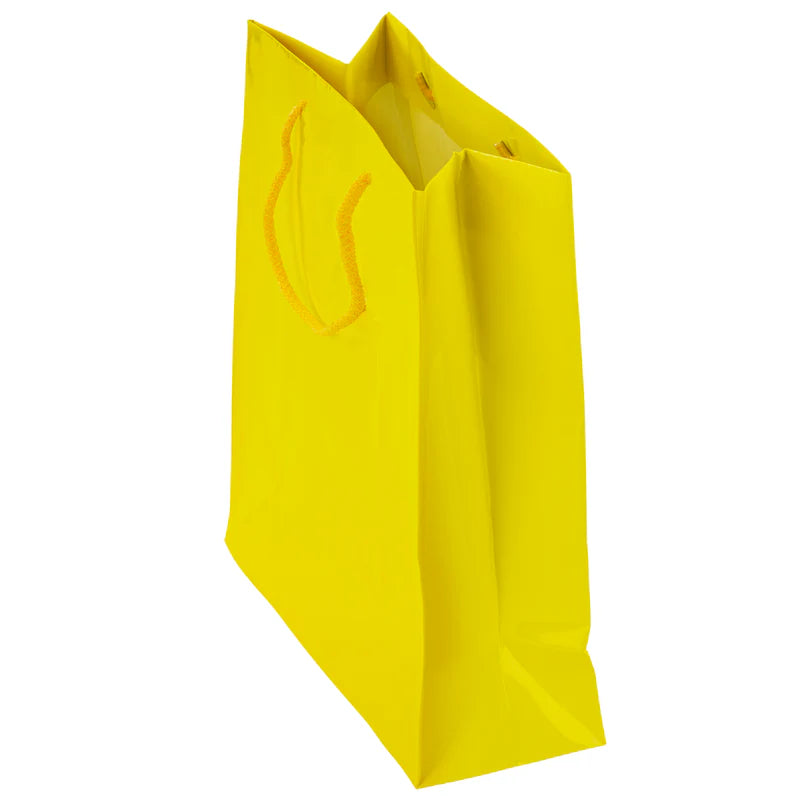 Laminierte Tragetasche – Gelb – 240×80×320 mm mit Kordelgriff