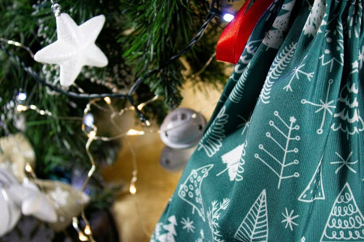 Polyestertasche 200x250 mm Grün mit Weihnachtsbaummotiv